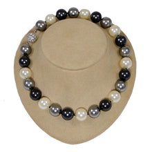 Load image into Gallery viewer, Shell Pearls In Black, White &amp; Silver Multicolor