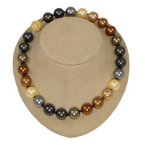 Shell Pearls In Bronze Multicolor