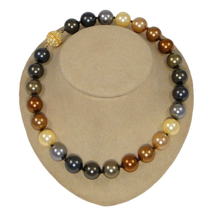 Shell Pearls In Bronze Multicolor