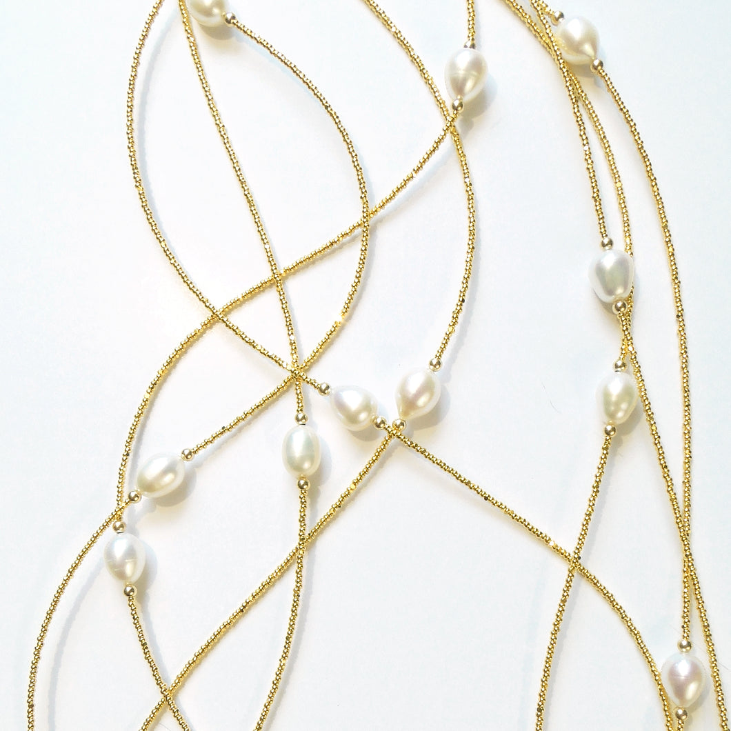 22K Vermeil Freshwater Pearl Rope