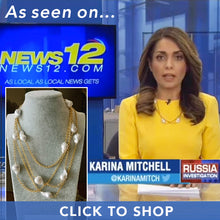 Load image into Gallery viewer, All Natural White Baroque Pearls On Gold Chain