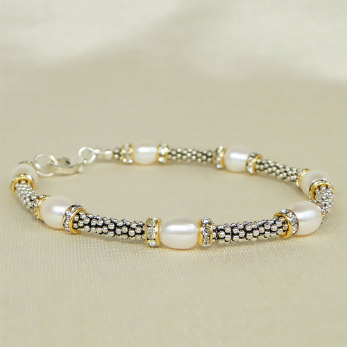 Bali Sterling & Freshwater Pearl Bracelet