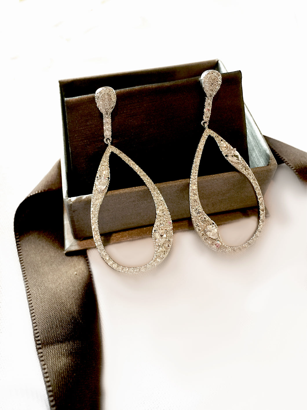 CZ Sterling Silver Hoop Earring