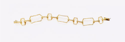 CZ Link Bracelet In Gold Fill