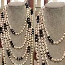 Load image into Gallery viewer, White Pearl &amp; Onyx Rope