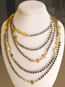 Bronze Pyrite + Gold Chain