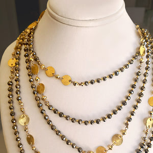 Bronze Pyrite + Gold Chain