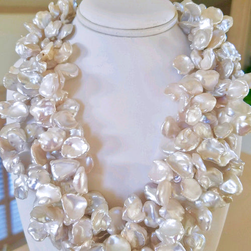 Keshi Pearl Torsade in White