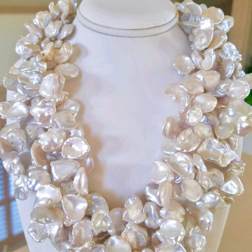 Keshi Pearl Torsade in White