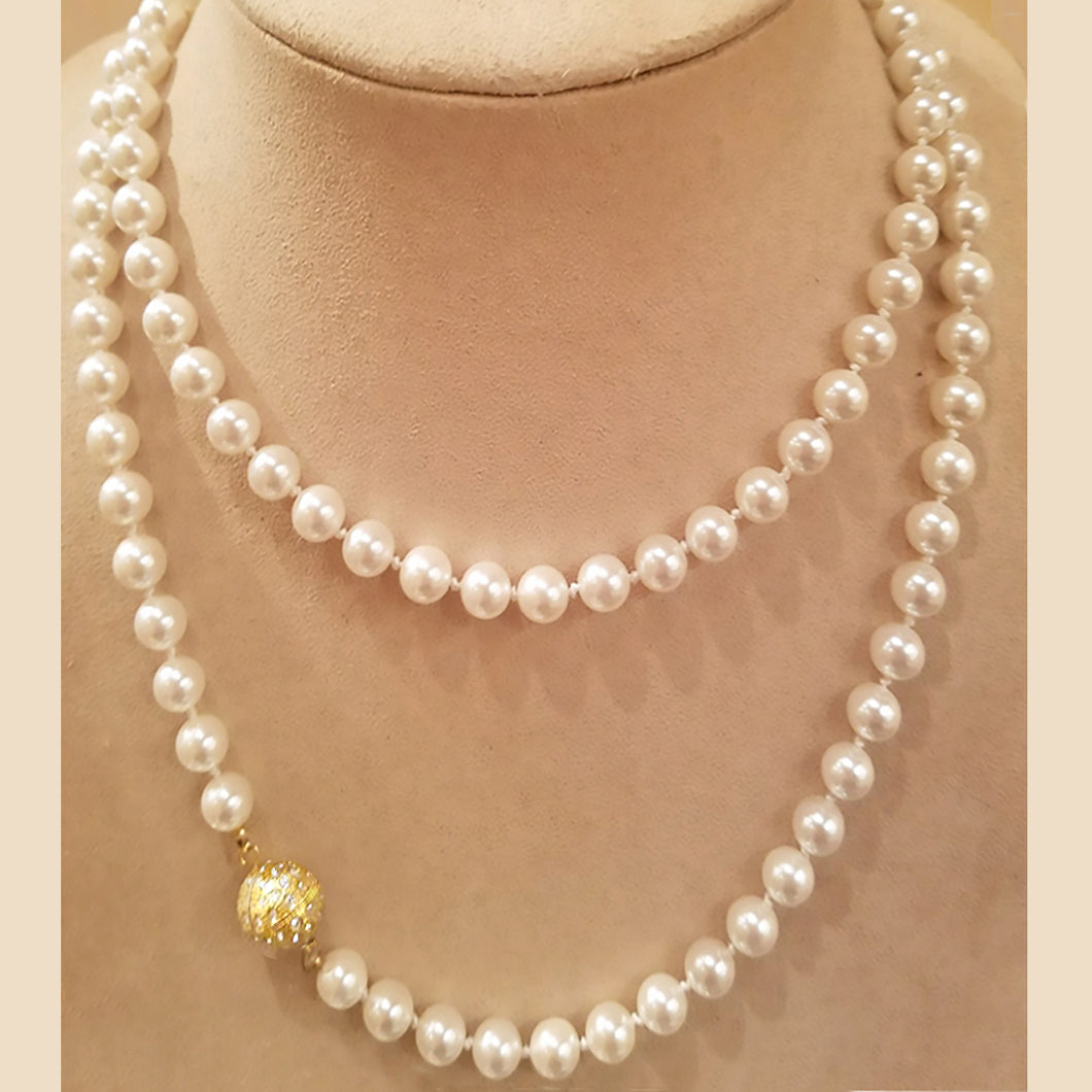 Shell Pearl Rope In White