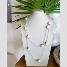Load image into Gallery viewer, Shell Pearls In Solid White On Sterling Chain