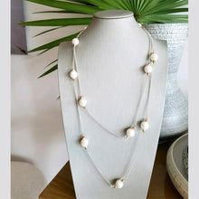 Load image into Gallery viewer, Shell Pearls In Solid White On Sterling Chain